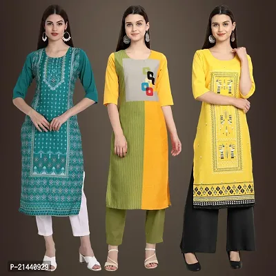 Fancy Crepe Kurtis for Women Pack Of 3-thumb0