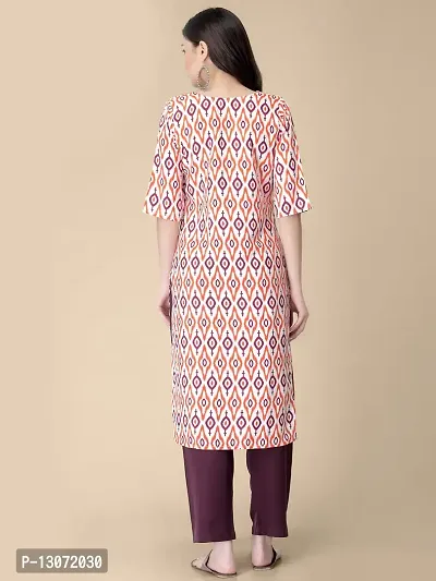 Straight Multicoloured Printed Crepe Kurta-thumb4