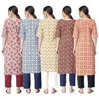 New Crepe Printed Kurtis Combo For Women Pack Of 5-thumb1