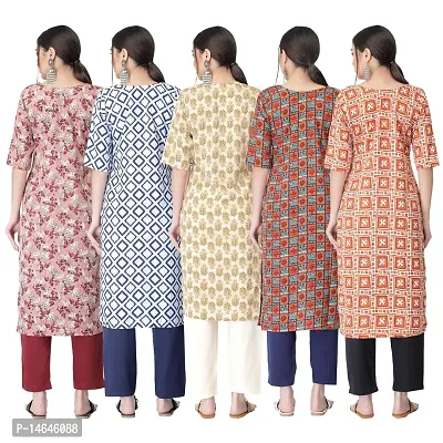 New Crepe Printed Kurtis Combo For Women Pack Of 5-thumb2