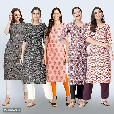 Women Stylish Crepe Printed Staright Kurta-thumb0