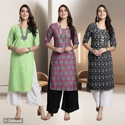 Fancy Rayon Kurtis For Women Pack Of 3-thumb0