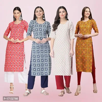 Women Stylish Crepe Printed Straight Kurta-thumb0