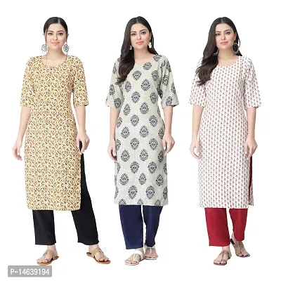 New Crepe Combo Printed Kurtis For Women Pack Of 3