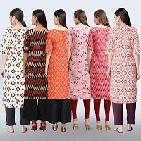 Women Stylish Crepe Printed Straight Kurta Combo-thumb1