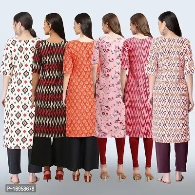 Women Stylish Crepe Printed Straight Kurta Combo-thumb2