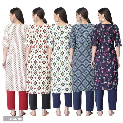 New Crepe Printed Kurtis Combo For Women Pack Of 5-thumb2