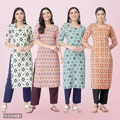 Women Stylish Crepe Printed Straight Kurta