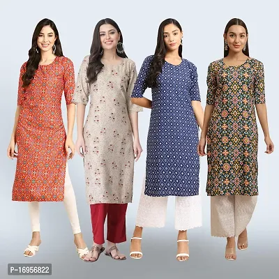 Women Stylish Crepe Straight Kurta