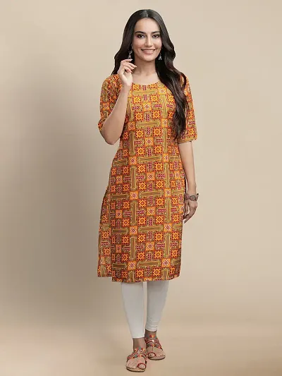 Stylish Crepe Straight Printed Kurta