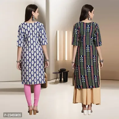 Fancy Rayon Kurtis For Women Pack Of 2-thumb2