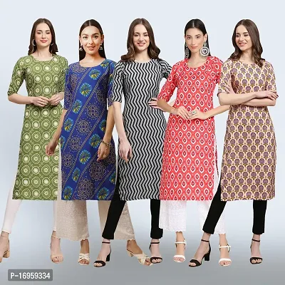 Women Stylish Crepe Printed Staright Kurta-thumb0