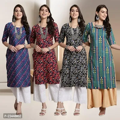 Fancy Crepe Kurtis for Women Pack Of 4-thumb0