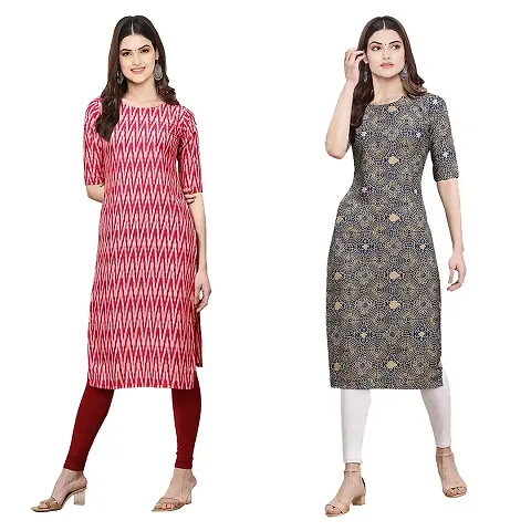 Stylish Crepe Printed Kurti - Pack of 2