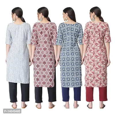 New Crepe Combo Printed Kurtis For Women Pack Of 4-thumb2