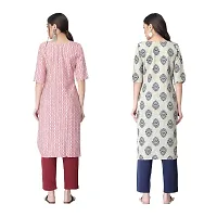 Attarctive Crepe Printed Straight Kurti Combo For Women Pack Of 2-thumb1