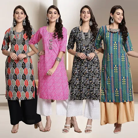 Fancy Crepe Kurtis for Women Pack Of 4