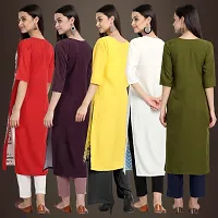 Fancy Crepe Kurtis For Women Pack Of 5-thumb1