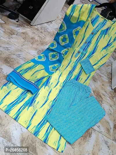 Elegant Cotton Dyed Kurta with Pant And Dupatta Set For Women