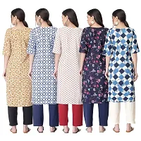 New Crepe Printed Kurtis Combo For Women Pack Of 5-thumb1