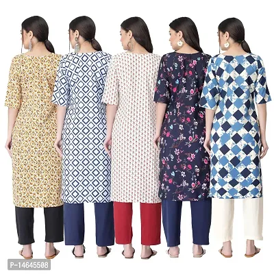 New Crepe Printed Kurtis Combo For Women Pack Of 5-thumb2