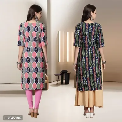 Fancy Rayon Kurtis For Women Pack Of 2-thumb2