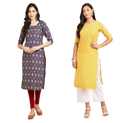 Stylish Straight Crepe Kurta For Women Combo Pack Of 2