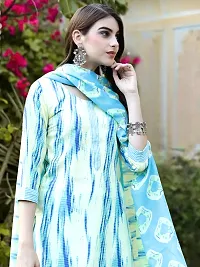 Stylish Cotton Blend Printed Kurta With Pant And Dupatta Set For Women-thumb4