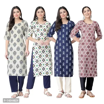 New Crepe Combo Printed Kurtis For Women Pack Of 4