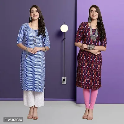 Fancy Crepe Kurtas For Women Pack Of 2-thumb0