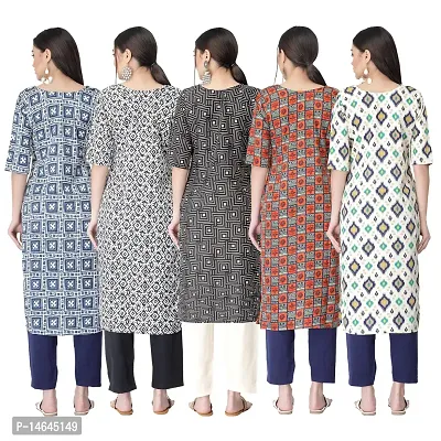 New Crepe Printed Kurtis Combo For Women Pack Of 5-thumb2