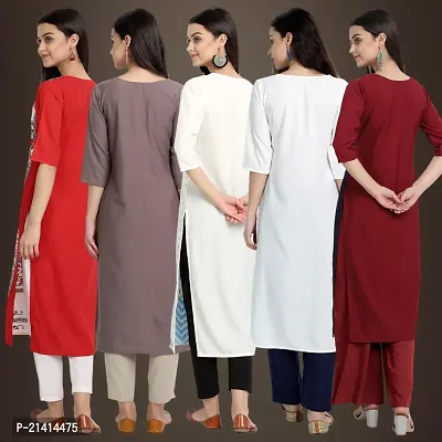 Fancy Crepe Kurtis For Women Pack Of 5-thumb2