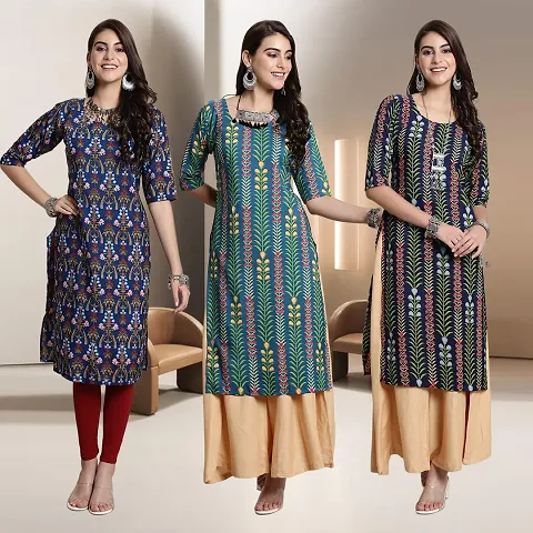 Fancy Rayon Kurtis For Women Pack Of 3