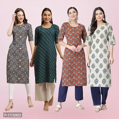 Women Stylish Crepe Printed Straight Kurta-thumb0