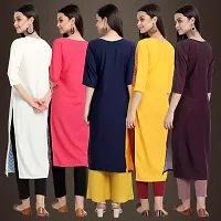 Fancy Crepe Kurtis For Women Pack Of 5-thumb1