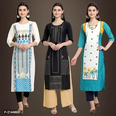 Fancy Crepe Kurtis for Women Pack Of 3-thumb0