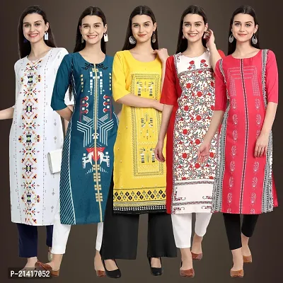 Fancy Crepe Kurtis For Women Pack Of 5-thumb0