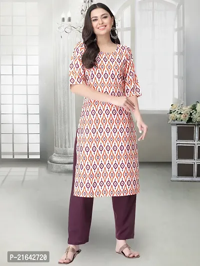 Stylish Multicoloured Crepe Stitched Kurta For Women-thumb0