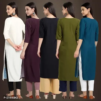 Fancy Crepe Kurtis For Women Pack Of 5-thumb2