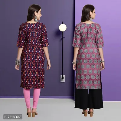 Fancy Crepe Kurtas For Women Pack Of 2-thumb2