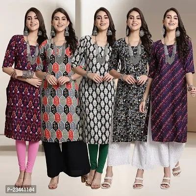 Fancy Crepe Kurtis For Women Pack Of 5-thumb0