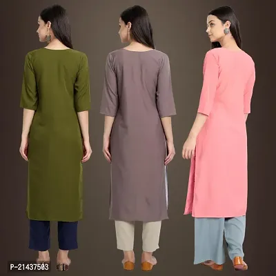 Fancy Crepe Kurtis for Women Pack Of 3-thumb2