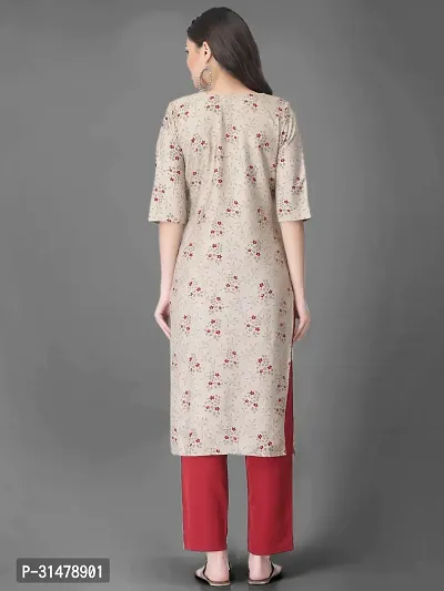 Stylish Crepe Printed Straight Kurta With Pant Set For Women-thumb3