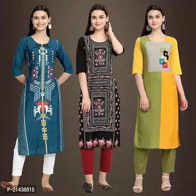 Fancy Crepe Kurtis for Women Pack Of 3-thumb0