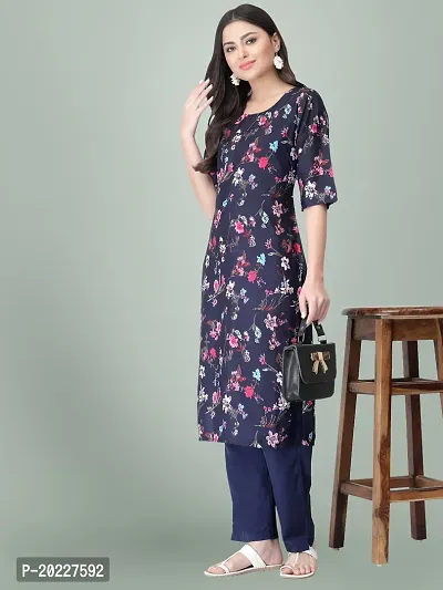 New Stylish Crepe Printed Kurti For Women-thumb0