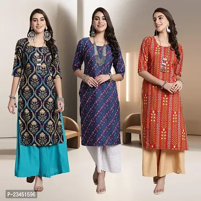 Fancy Rayon Kurtis For Women Pack Of 3