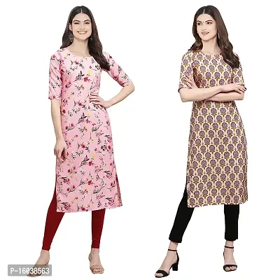 Stylish Digital Printed Women Crepe Kurta- Pack of 2