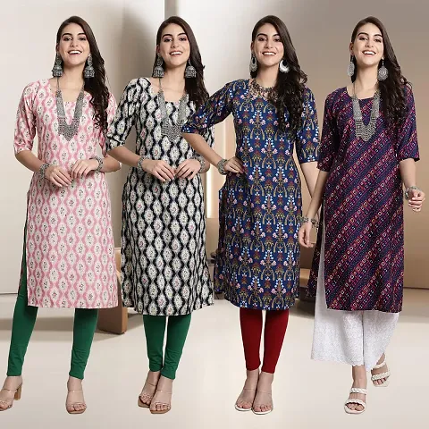 Fancy Crepe Kurtis for Women Pack Of 4