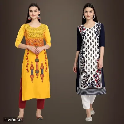 Best Trendy Crepe Printed Kurti For Women Combo Of 2