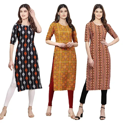 Fancy Combo of 3 Crepe Kurti